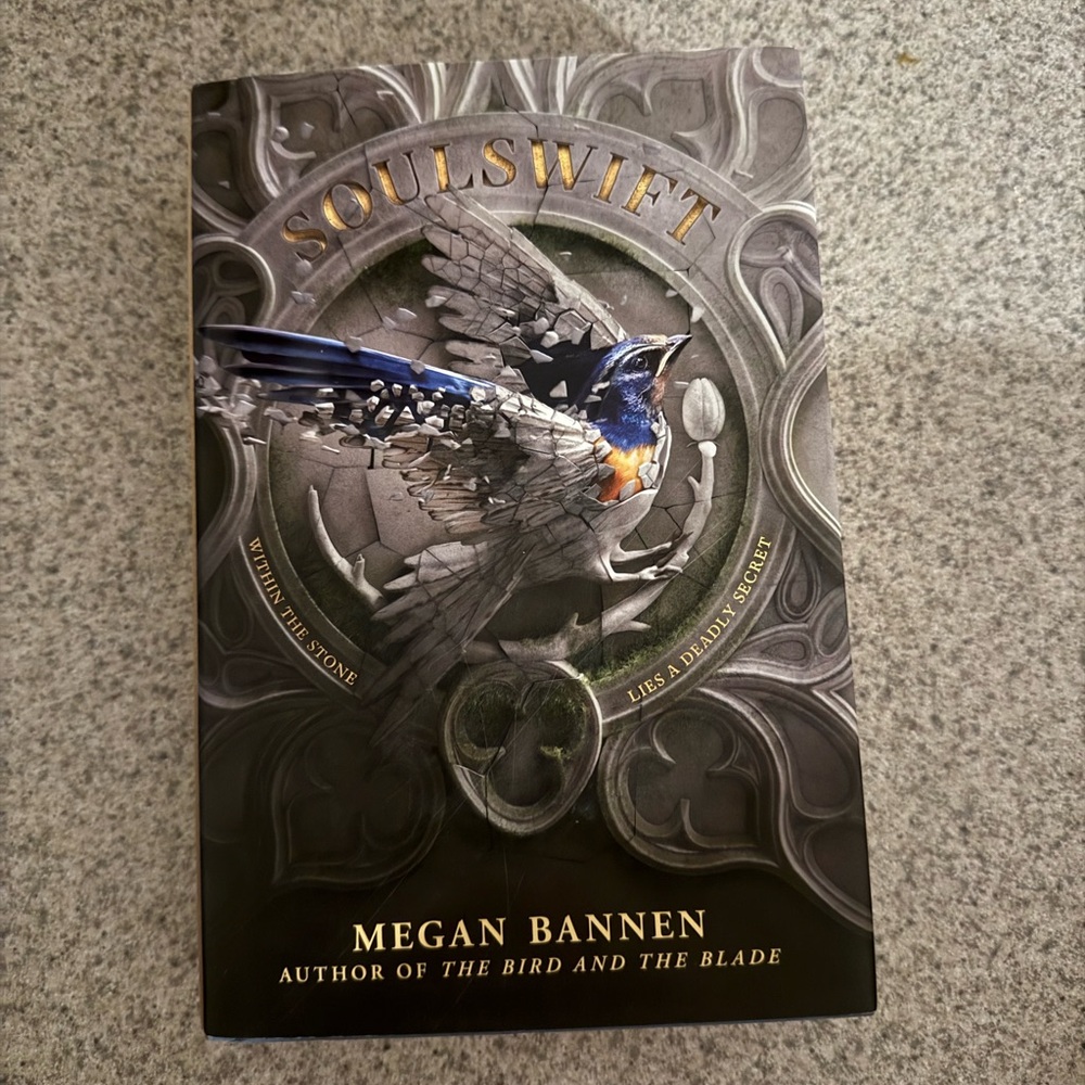 Soulswift by Megan Bannen - Dark Grey & Blue Hardcover Book